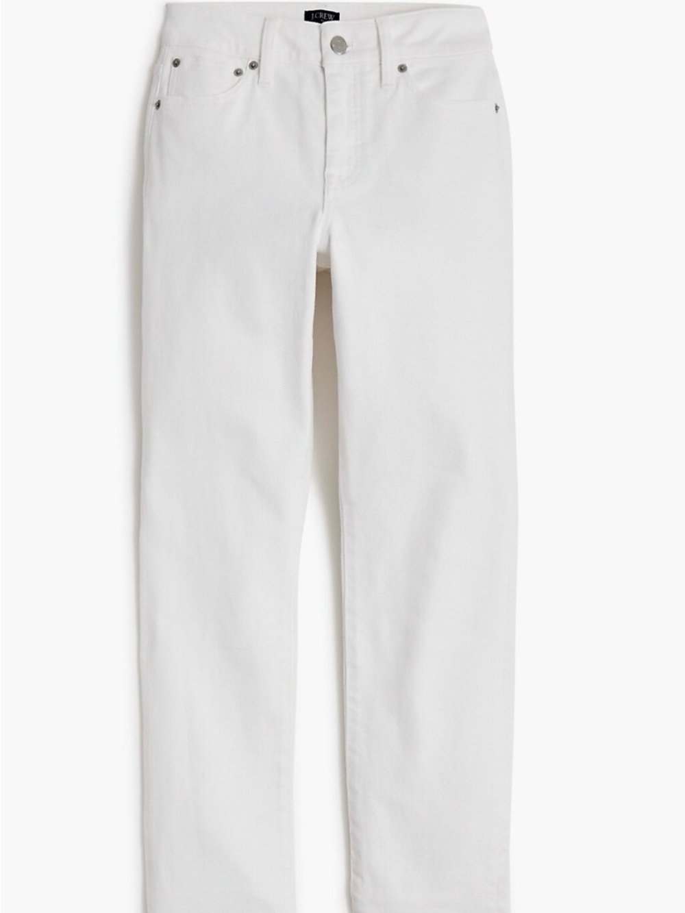 J. Crew Curvy essential straight white jean in all-day stretch